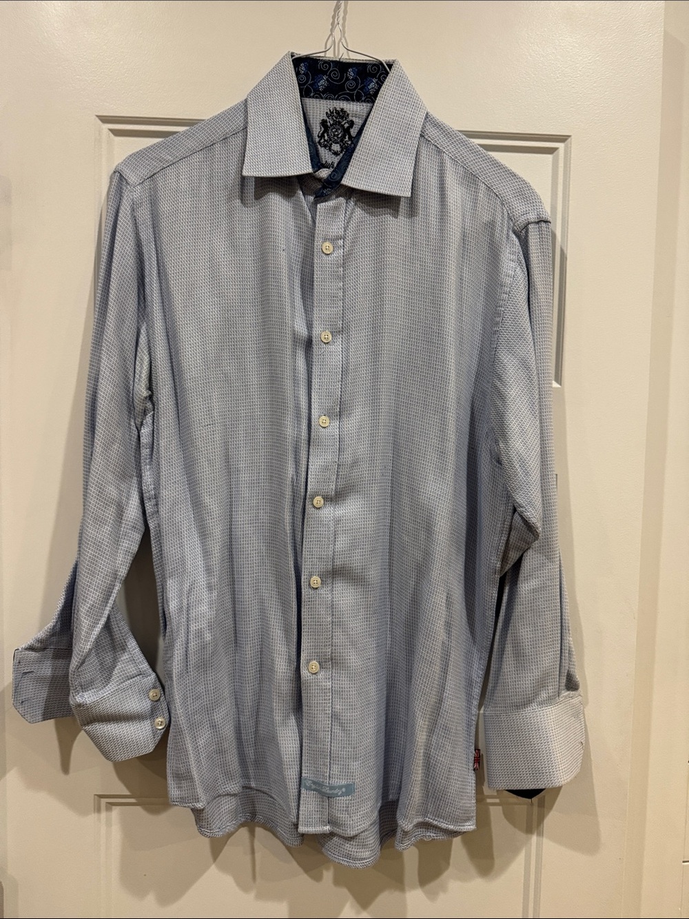 English Laundry Light Blue Micro-Pattern Dress Shirt